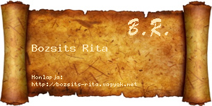 Bozsits Rita névjegykártya